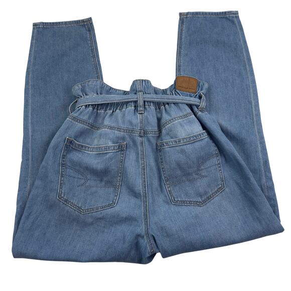 American Eagle Outfitters Highest Rise Mom Tie Waist Jeans Women's Size 4 Short - Picture 3 of 9